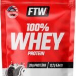 FTW Whey Protein 100% Concentrado - Suplemento Proteico para Atletas - Auxilia na Formação de Músculos para seus Treinos - Fonte de Proteína de Alto Valor Biológico - Sabor: Cookies - Refil 900g