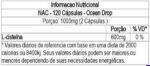 Suplemento Alimentar em Capsulas NAC de N-Acetil L-Cisteina 120 Capsulas de 500mg Ocean Drop - Imagem 2