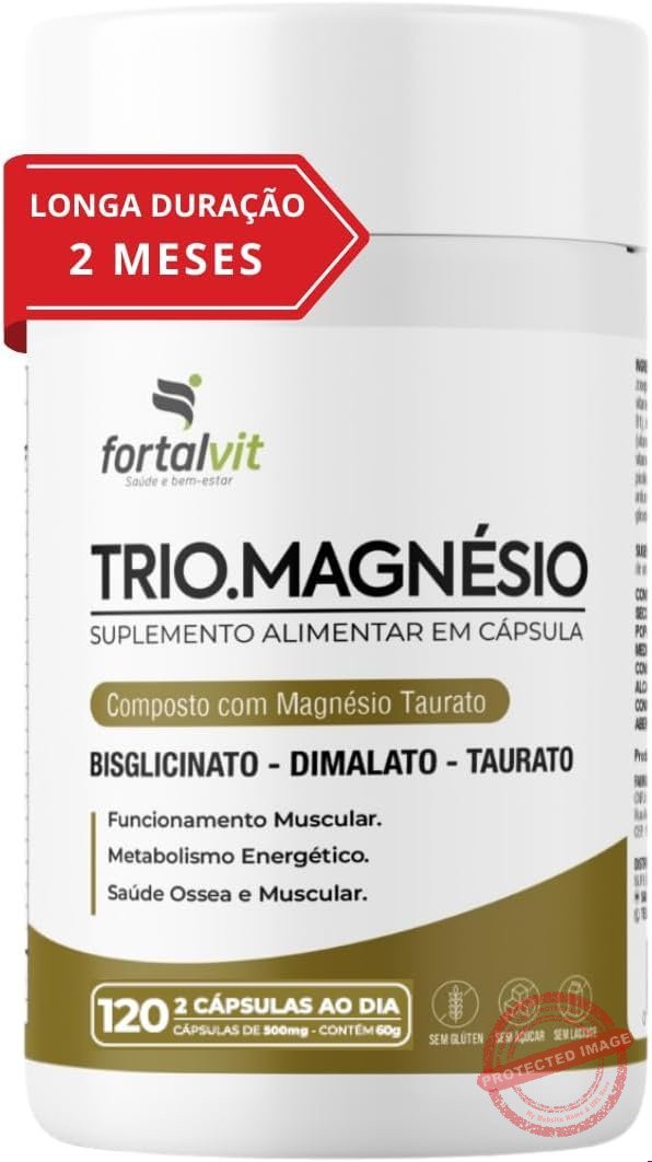TRIO.MAGNESIO-Longa-Duracao-2-Meses-de-Uso-Bisglicinato-Dimalato-Taurato-260mg-Alta-Concentracao120-Capsulas-Fortalvit-1.jpg TRIO.MAGNÉSIO - Longa Duração: 2 Meses de Uso, Bisglicinato - Dimalato - Taurato, 260mg Alta Concentração,120 Cápsulas, Fortalvit - Imagem 1
